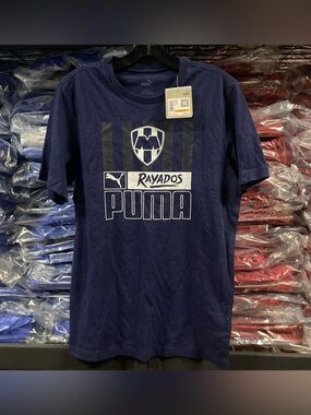 PUMA Rayados Monterrey Futbol Core Tee Navy Blue White Men’s Small NWT 768746-01